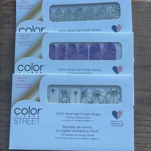 3 Color Street nail wraps sealed
